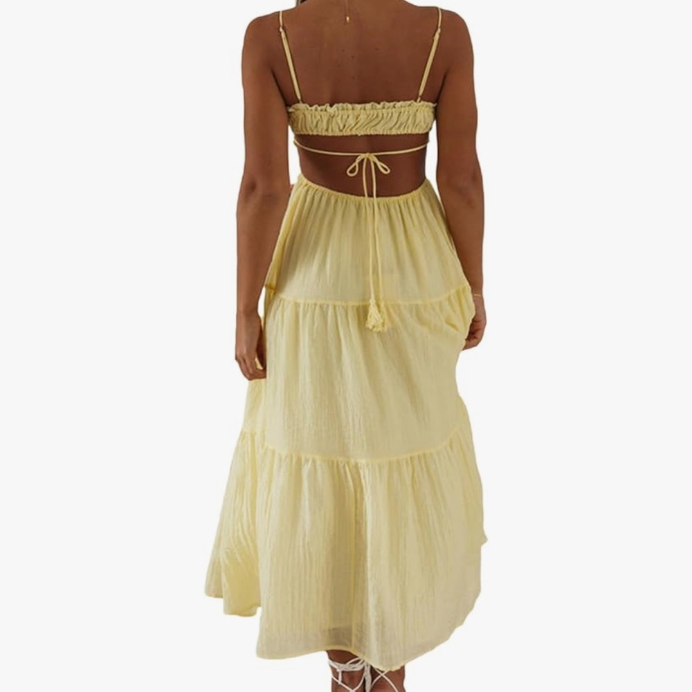 Summer Boho Yellow Sundress - Picture 2 of 4